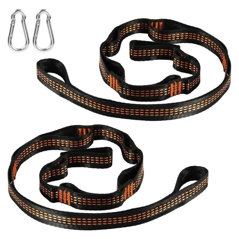 U55D Hammock Anchoring System Not Abrasive Protective Straps with Secure Locking Carabiners Not Slip Hammock Tree Webbing