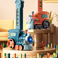 Automatic Laying Domino Train Electric Domino Laying set, Kit Creative Game Intelligence Educational DIY Toy Kid Birthday