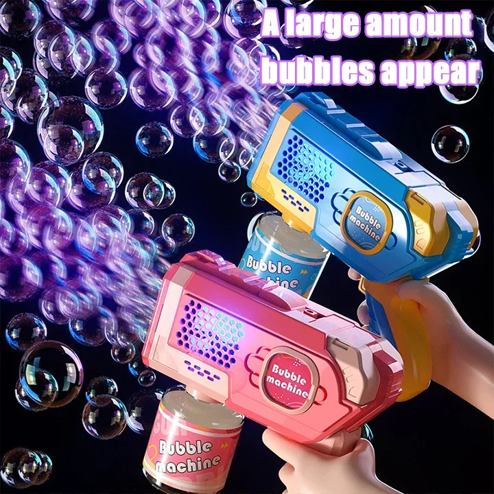 Espaço elétrico automático máquina de bolhas arma bolha verão praia banho jogos ao ar livre crianças fantasia brinquedos presente brinquedo bolha