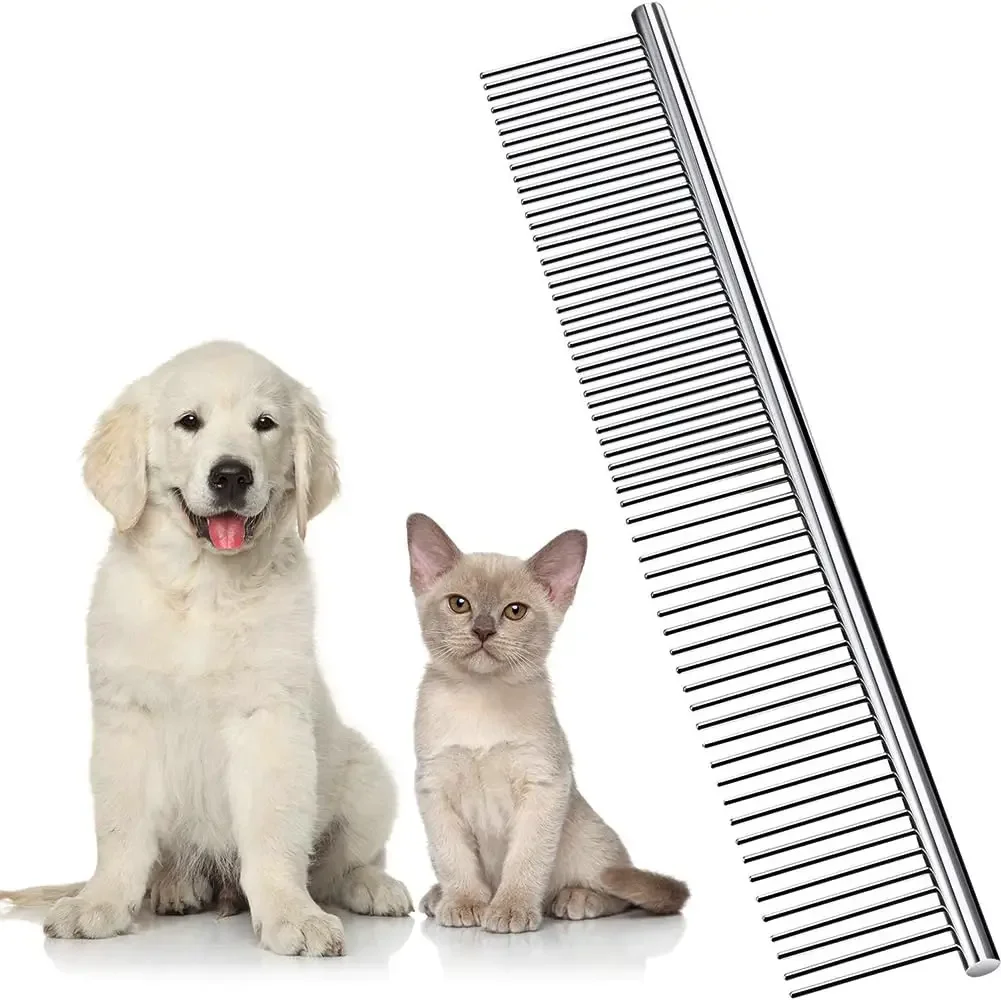 Pet Dogs Cats Grooming Combs Stainless Steel for Removing Tangles and Knots Professtional Salon Comb for Long Haired Puppy&Catit