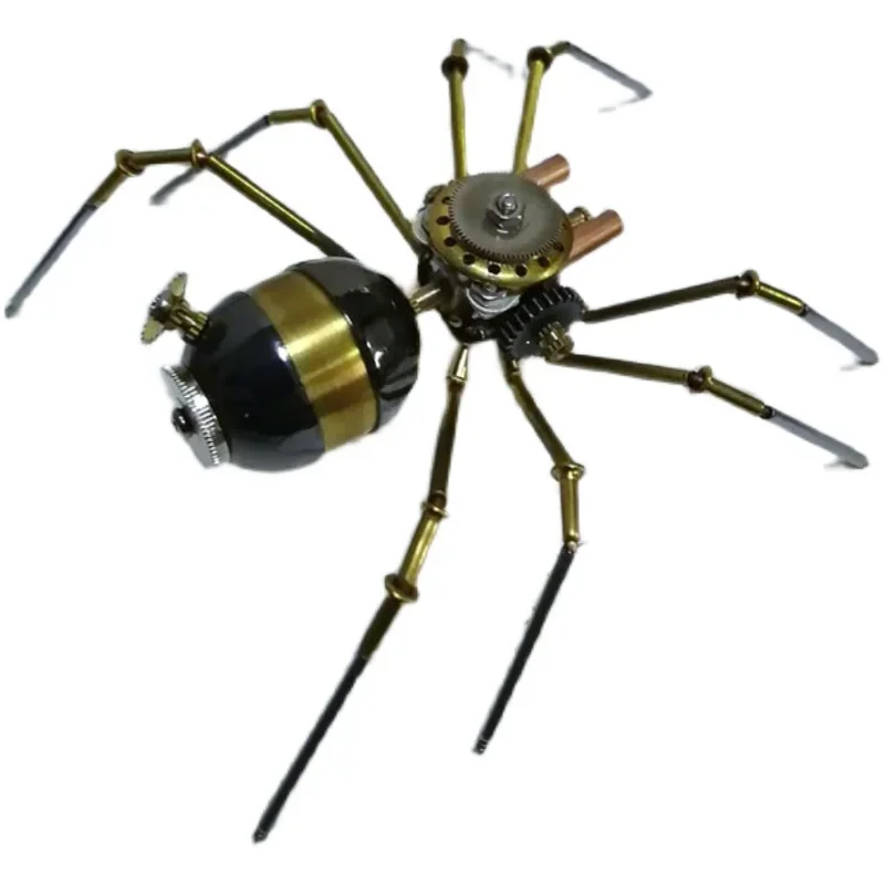 DIY 3D Steampunk Mechanical Insects Long Legs Small Spiders All Metal Handcrafts Home Ornaments  - Finished Product