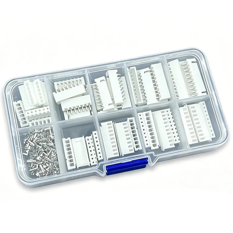 XH2.54 Terminals Plastic Shell Male Female Plug Socket 260PCS/Box Set 6/7/8/9/10 Pin Wire Connector XH 2.54 6P 7P 8P 9P 10P KIT