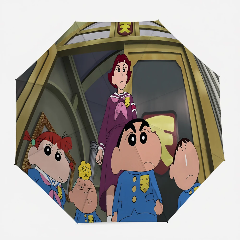 Parapluie pliant imprimé scène uniforme de Crayon Shin-chan (Shinnosuke Nohara, Kazama, Nene, Bo & Masao) - Motif orné Bui
