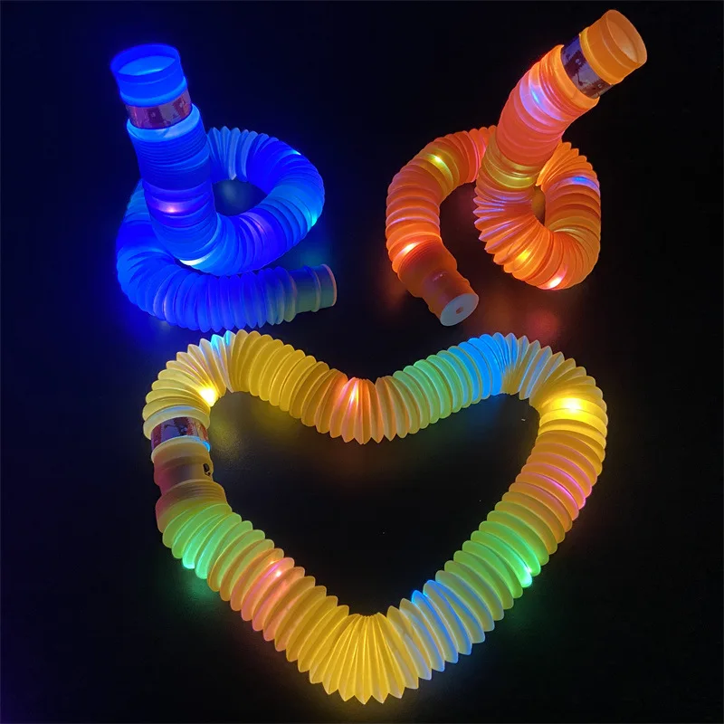 Fai da te LED luminoso fluorescente colore allungato tubo di plastica tubi elastici antistress luci tubo Festival per la decorazione del partito