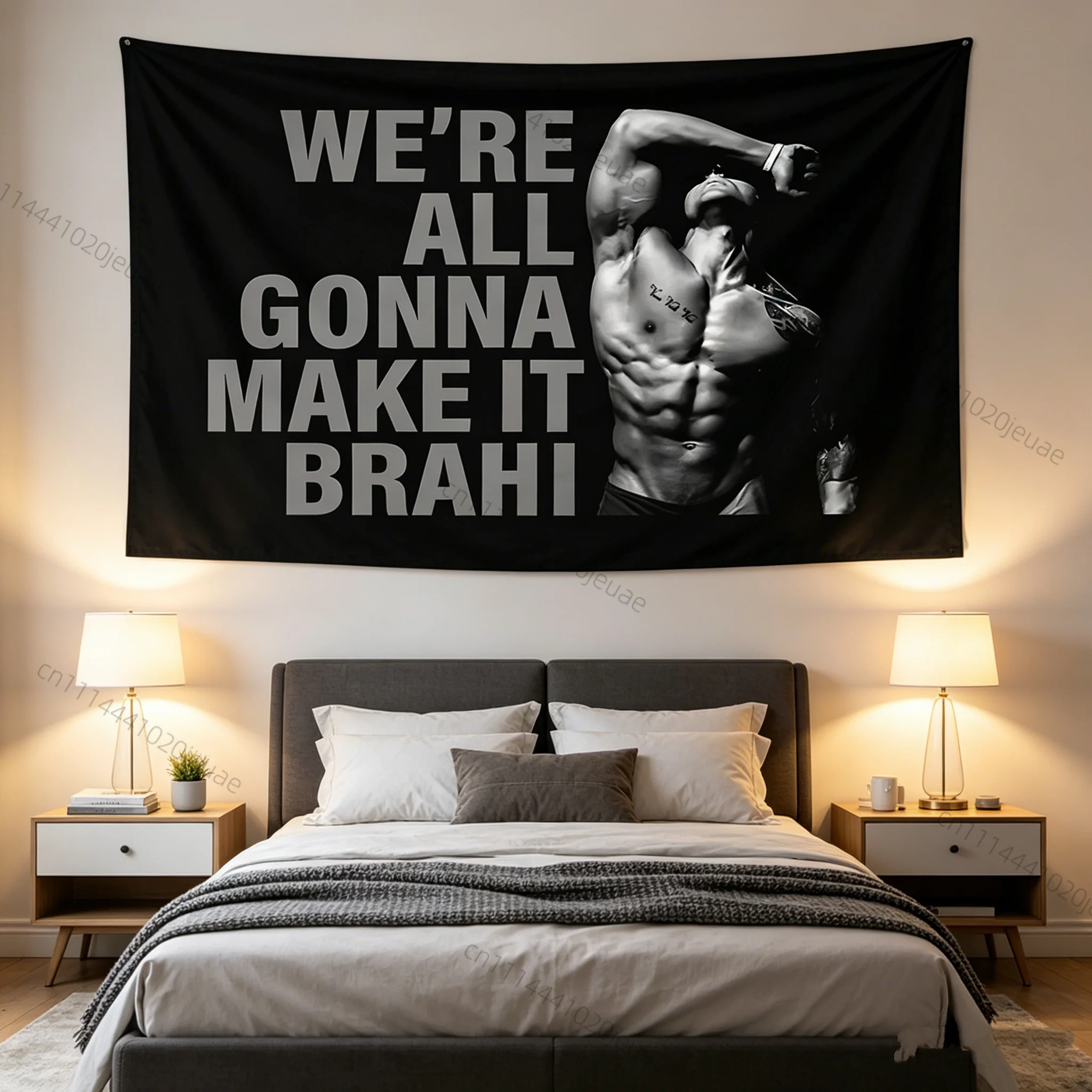 Funny Flags We Re All Gonna Make It Brah Zyzz Motiv Tapestry Headboard Aesthetic Room Decoration Background Cloth Wall Art Decor