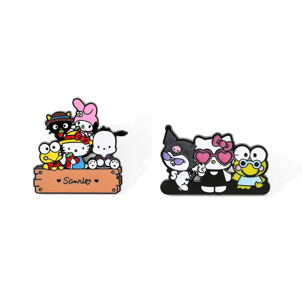 

1 Set Cartoon Cute Sanrio Brooch Creative HelloKitty Kuromi Enamel Pin Metal Badge Jewelry Backpack Clothing Accessories Gift
