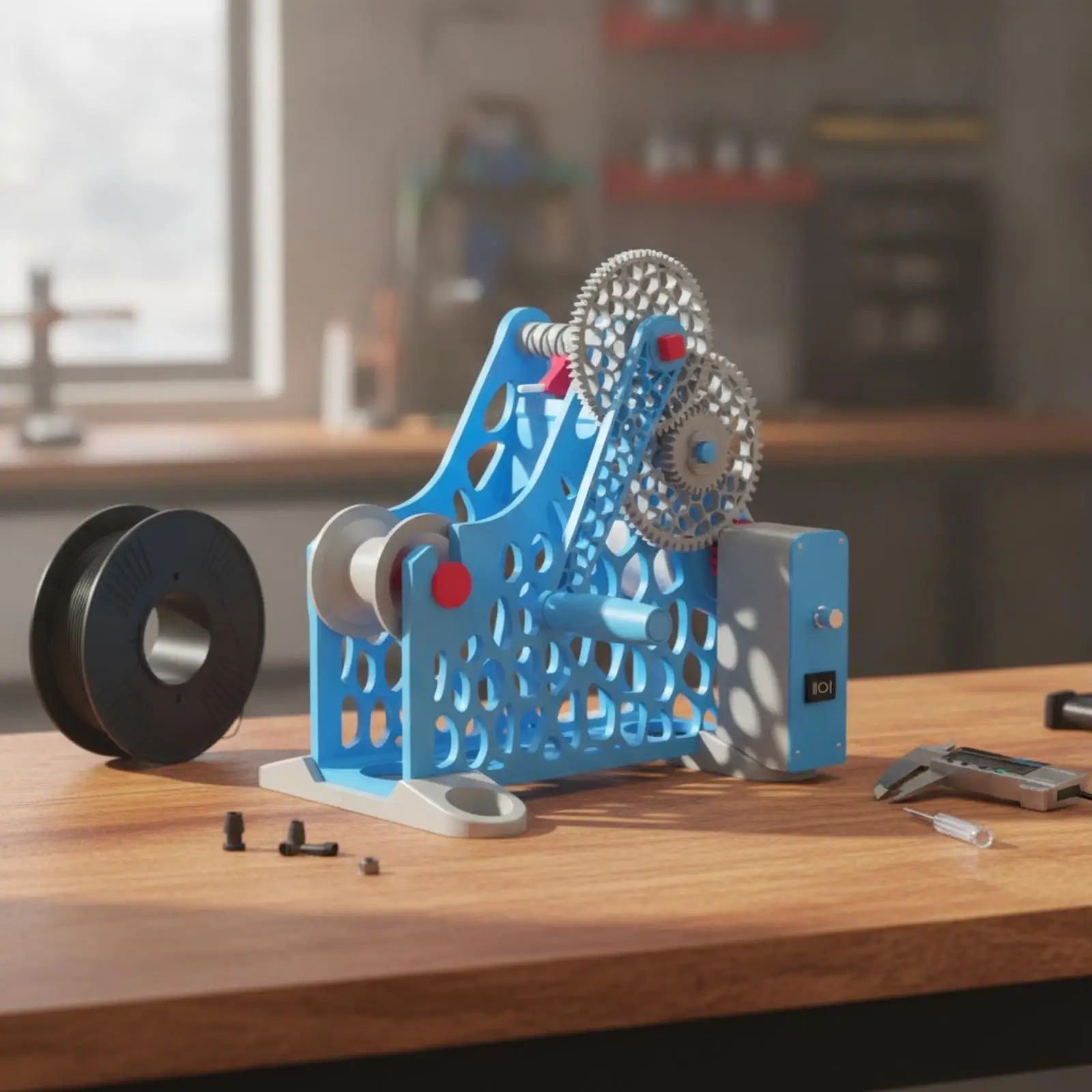3D Printing Filament Winder Machine for Spool Reuse PLA Material Compact Workbench Aid