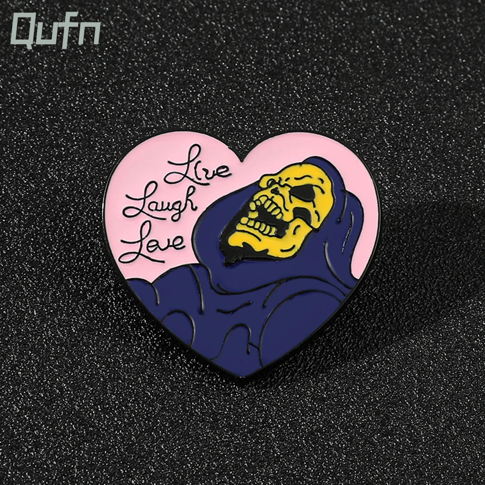 Halloween Skeletor Purple Hood Enamel Pin Masters of the Universe Badge Brooch Bag Clothes Lapel Pins Classic Cartoon Jewelry