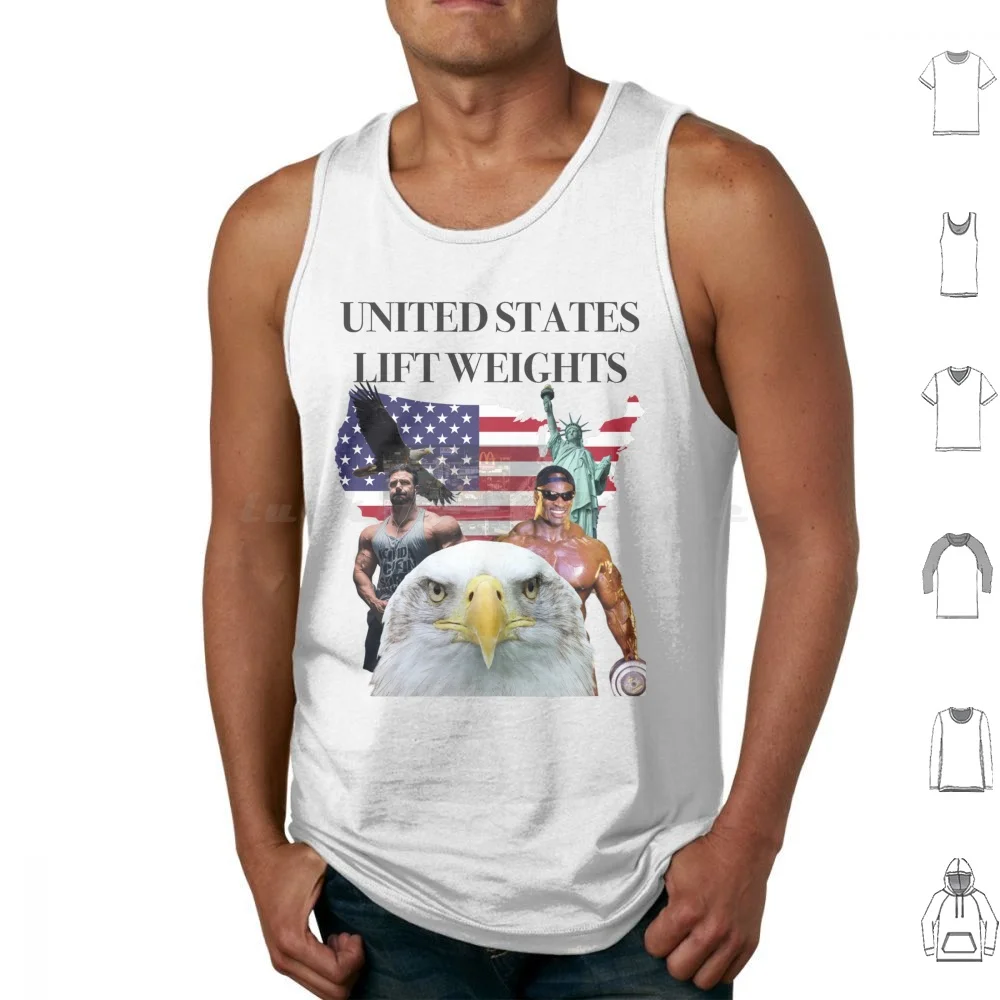 

United States Lift Weights Tank Tops Vest Sleeveless United States Lift Weights Usa America Rahhh Bald Eagle Ronnie Noel