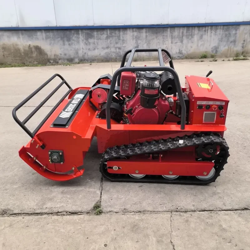 Crawler Diesel Flail Lawn Mower Weed and Shrub Crushing Machine for Orchard Photovoltaic Station Equipped With Remote Control