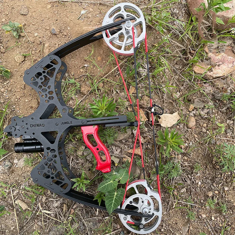 

40lbs Mini Dual Purpose Steel Ball Compound Pulley Bow and Arrow with Laser Sight Outdoor Fish and Arrow Shooting Equipment