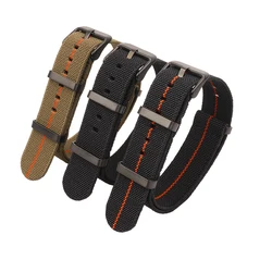 Washable Elastic Nylon Watchband For Seiko 60s French Troops Parachute Bag Nato Strap 18mm 20mm 22mm Outdoor waterproof bracelet