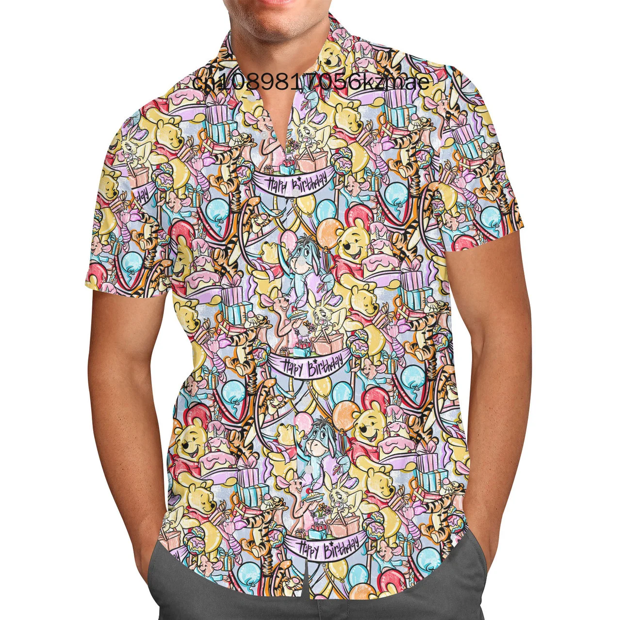 2024 neue Disney Hercules Hawaii Shirt Herren Frauen Kurzarm Button Up Shirt Disney Hawaii Shirt Cartoon Kinder Strand Shirt