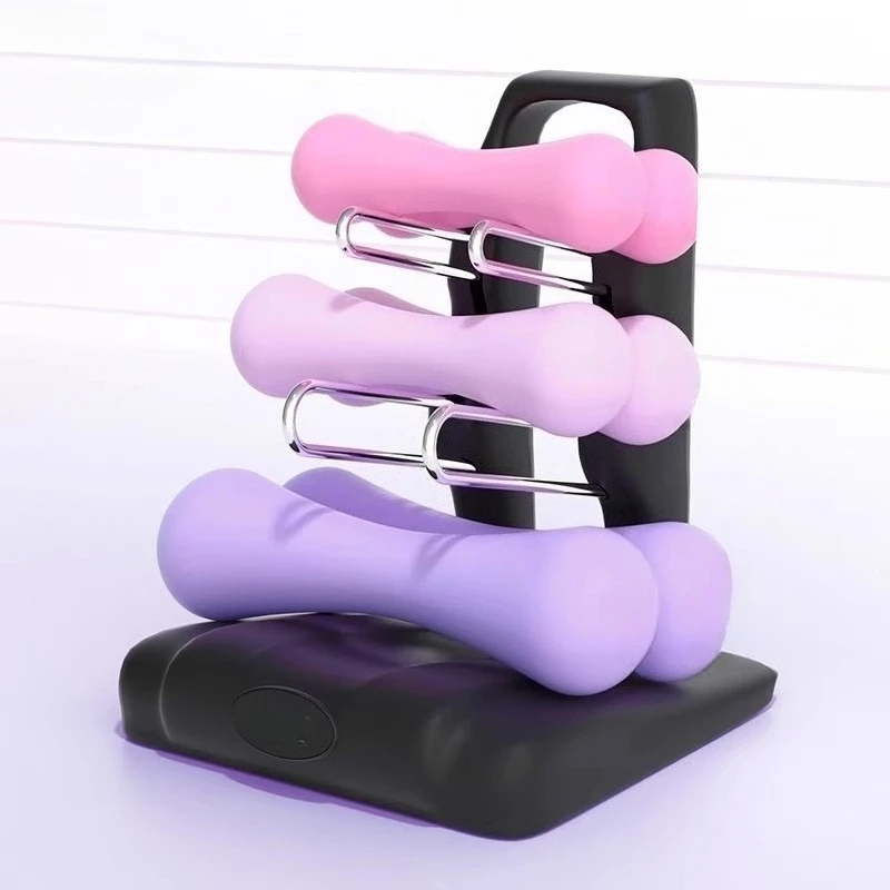 11KG Dumbbell Set Neoprene Coated Bone Shape Dumbbells With Storage Rack Home Gym Fitness Weights Dumbbells Set