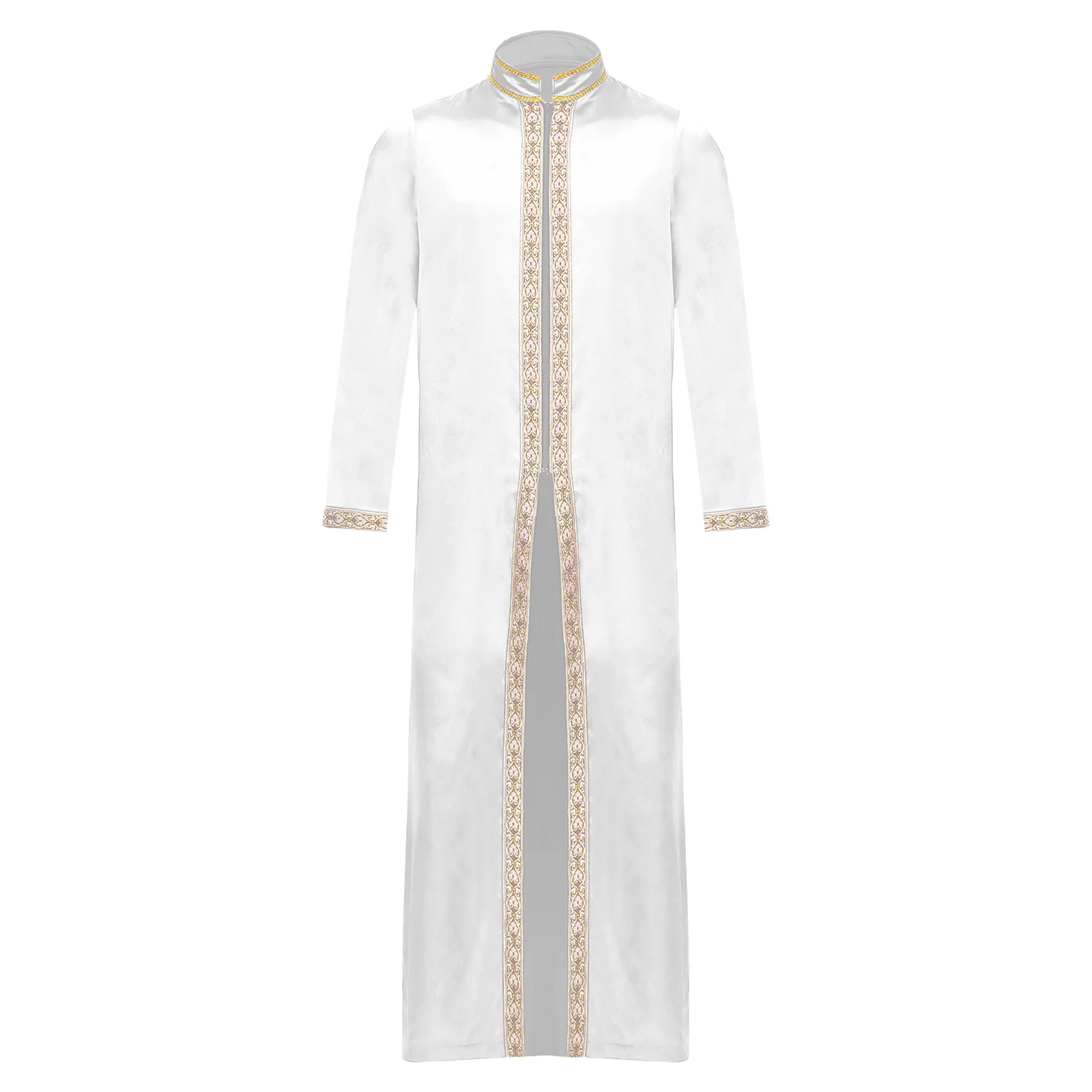 Men's Muslim Islamic Satiny Arab Kaftan - close-up view