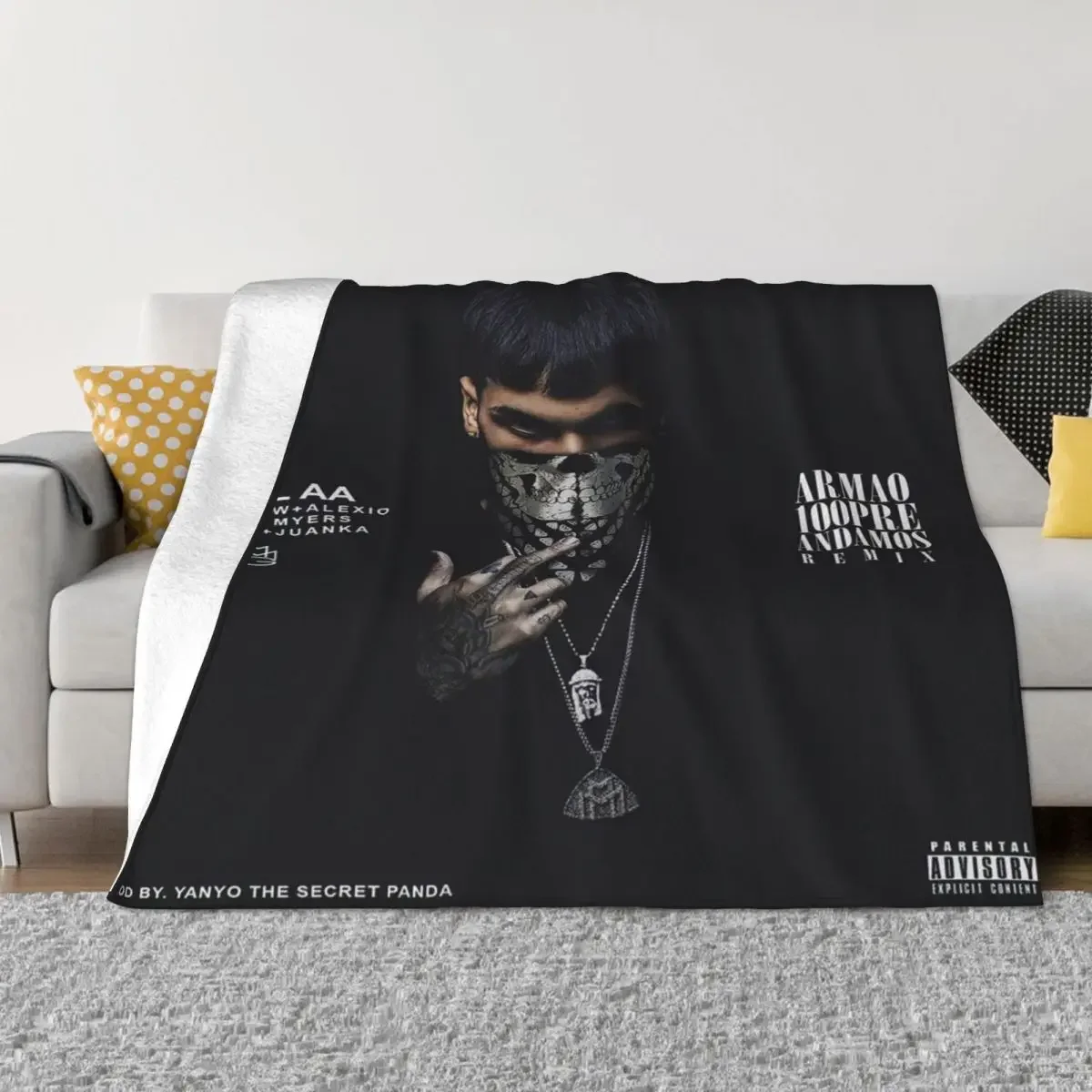 

Anuel AA Singer Blanket Sofa Cover Flannel Printed Portable Super Warm Throw Blankets for Home Comfortable Car Bedspreads