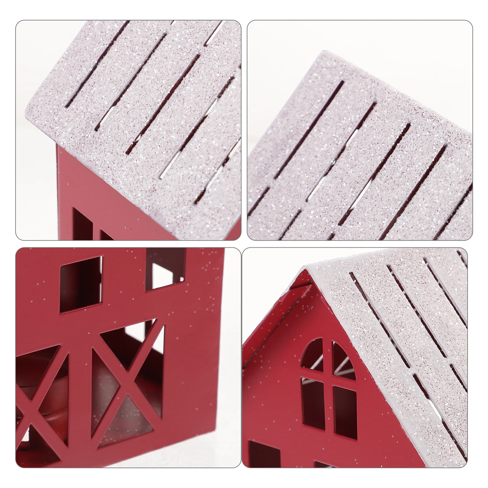 

Christmas Snow Ornament Decorate Villages Tin Winter Decorations Santas Houses Tabletop Mini Supplies