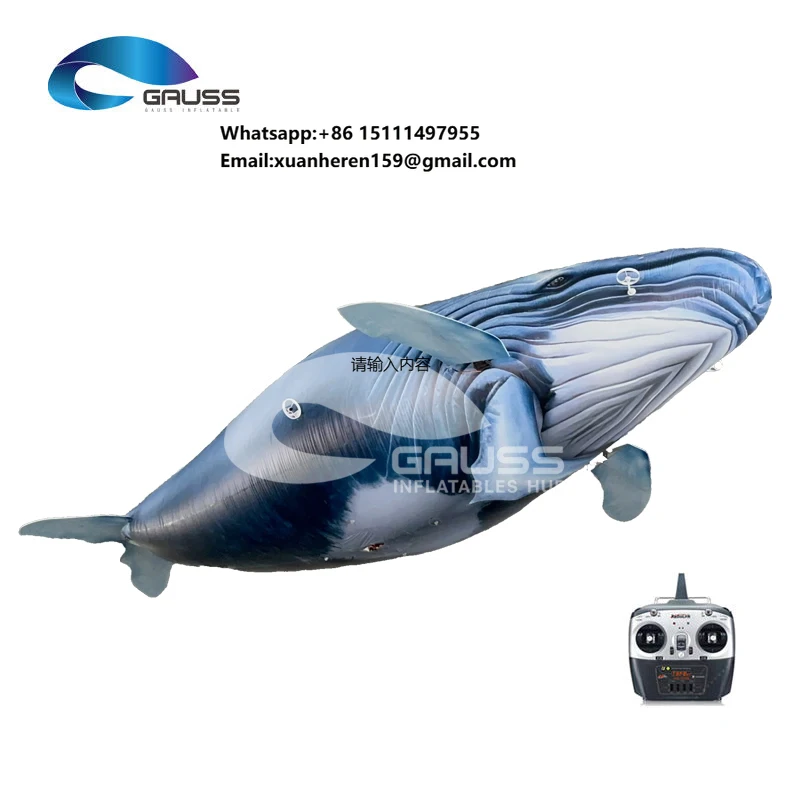 Popular Flying Remote Control Helium Flying Whale Inflatable Flying Dolphin Balloon Helium Dron