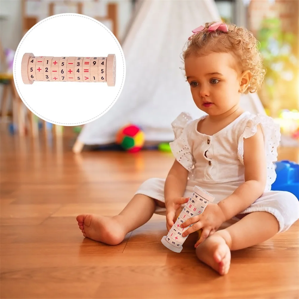

Wooden Hybrid Speed Calculator Arithmetic Toy Cylinder Numbers Game Blocks Math Preschool Montessori Educational