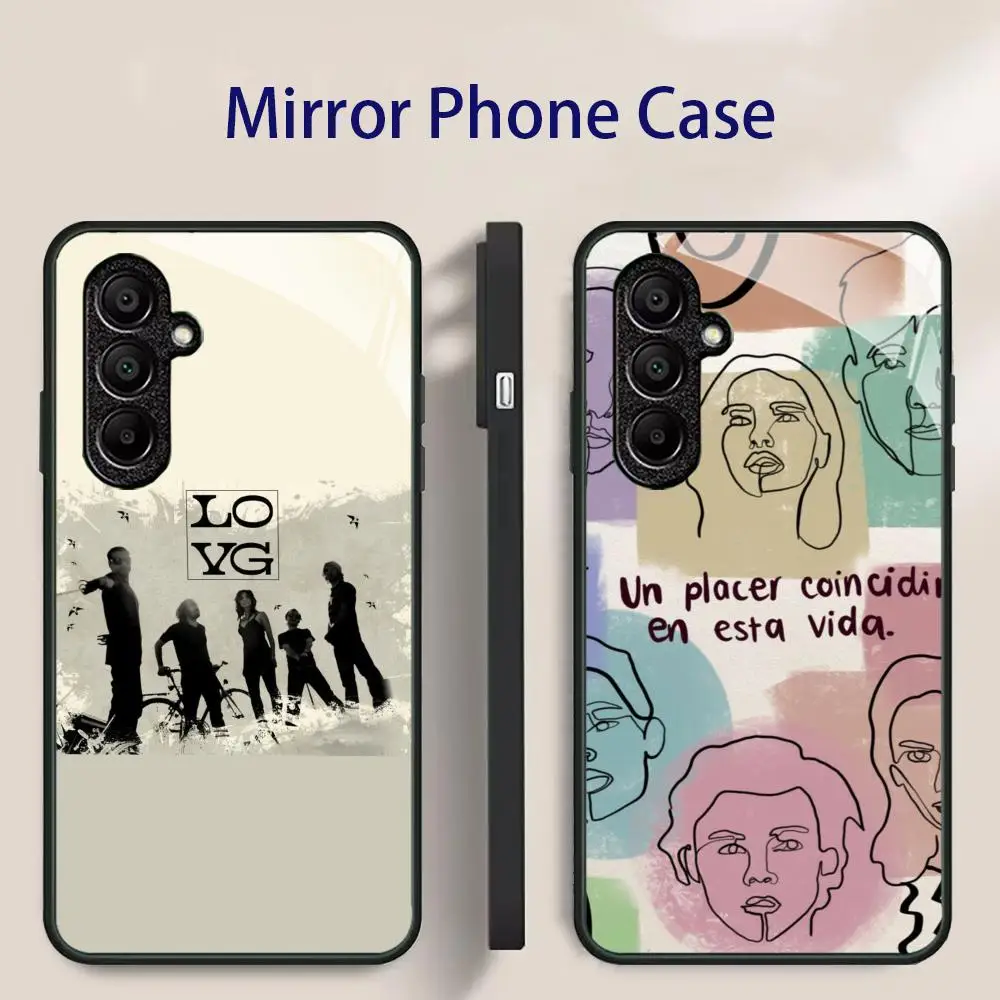 Funda De teléfono Band L-La Oreja De Van Gogh para Samsung Galaxy S25 Ultra S22 S23 S24 Ultra S21 S20 5G, funda dura para teléfono con espejo