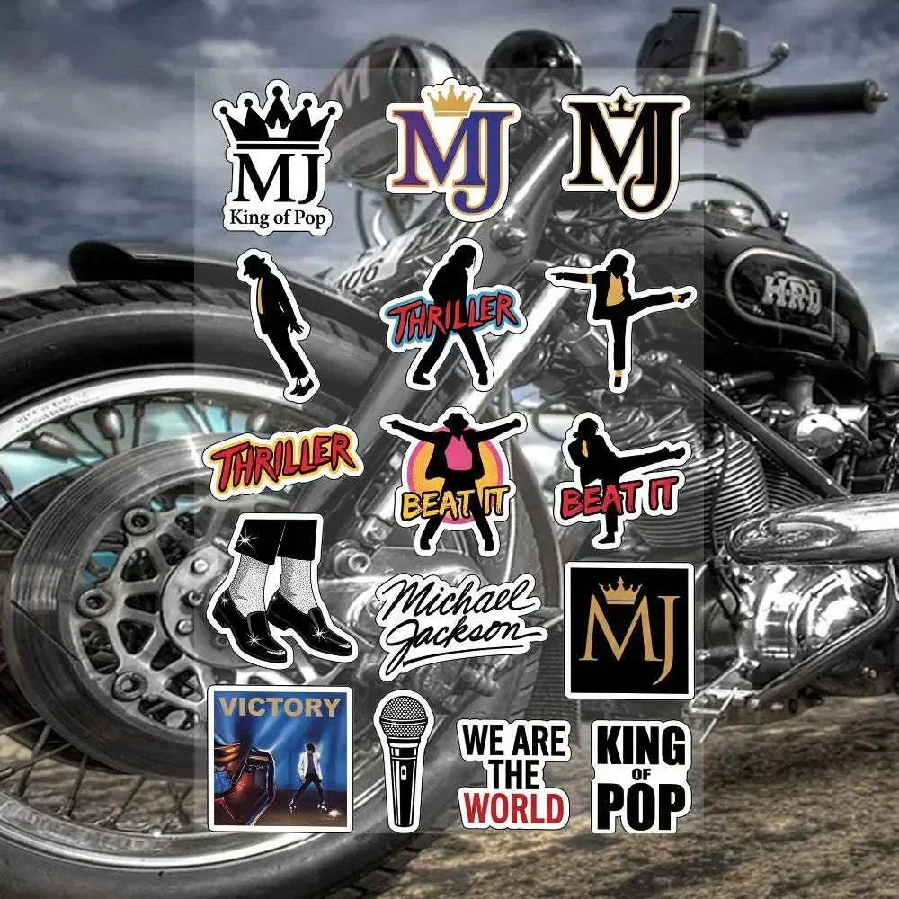 Singer M-Michael J-Jackson  Reflective Motorcycle Stickers Waterproof Vinyl Decals for Motorbike Helmet Fuel Tank Bike
