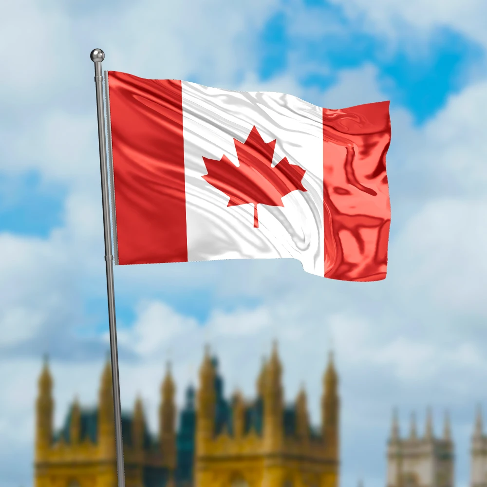 3x5 Ft Canada Flag Vivid Color and Fade proof Canvas kanata Flags Polyester with Brass Grommets 3 X 5 Ft