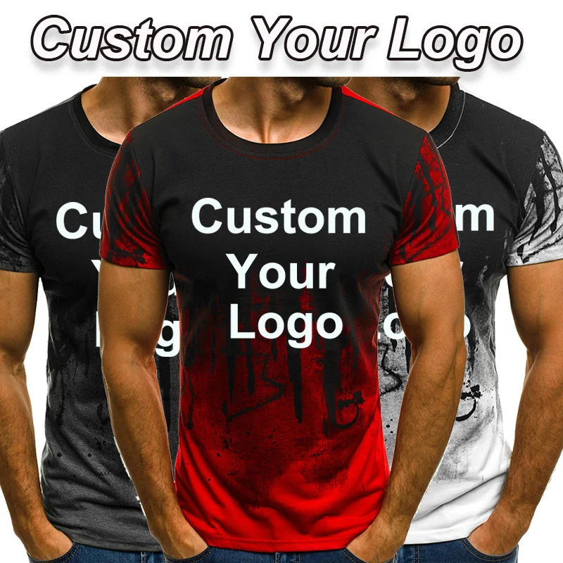 

New Fashion Summer Customized Your Logo T-shirt Clothes Men's Casual T-shirt Sports Summer Round Neck Top