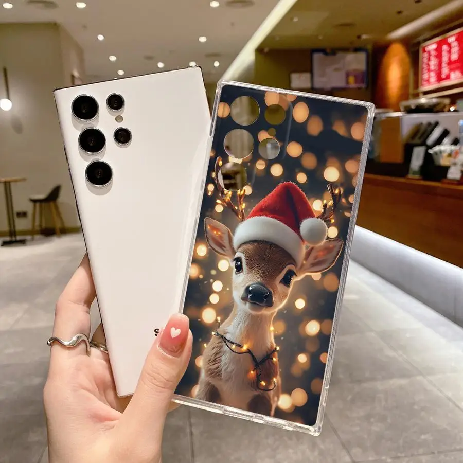 Custodia per telefono per Samsung Galaxy S10 Plus S22 S24 FE S20 S21 S25 Ultra S23 Nota 10 20 Ultra Trasparente Morbido Cervo della Foresta Profonda