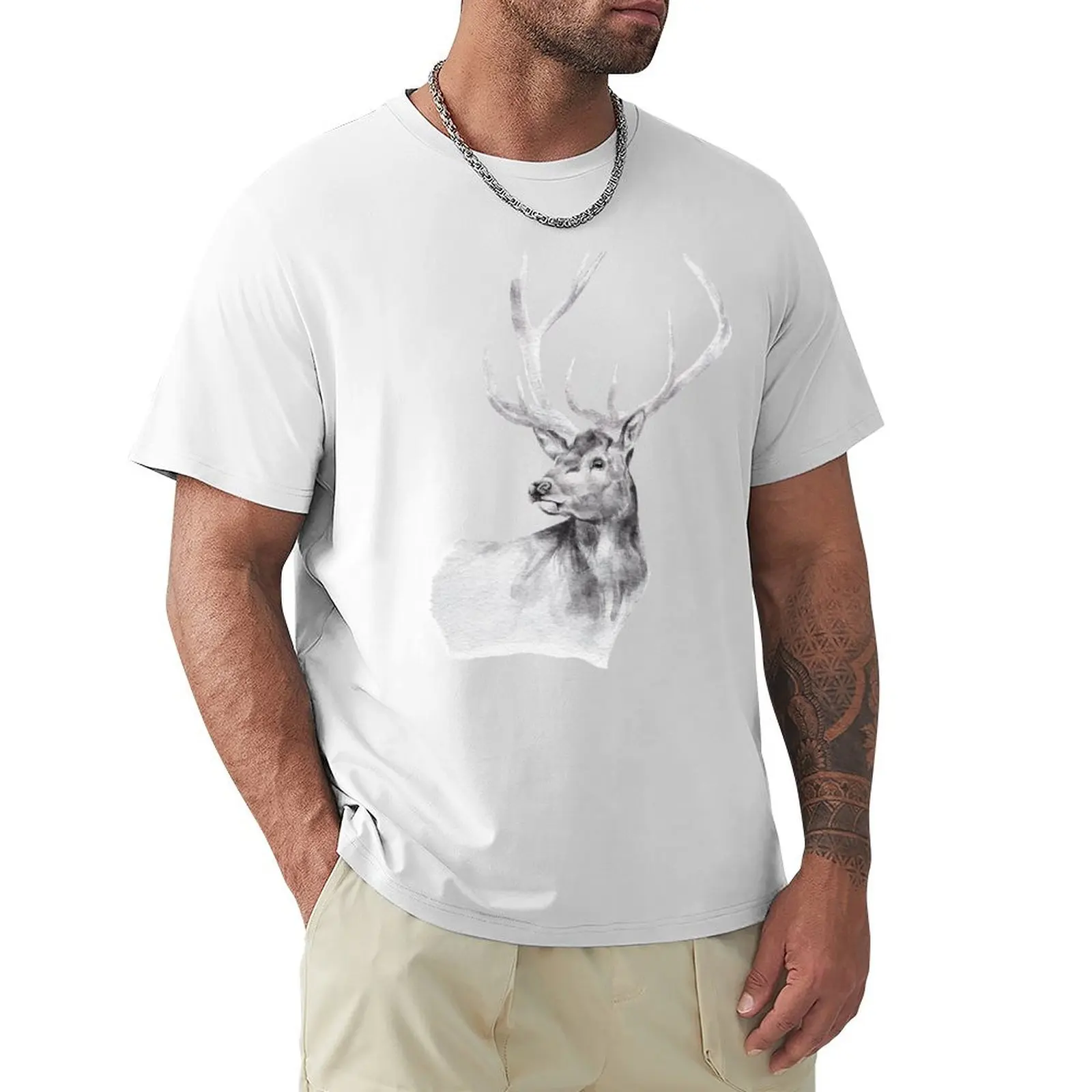 Watercolor Stag T-shirt sublime summer tops new edition mens t shirt graphic