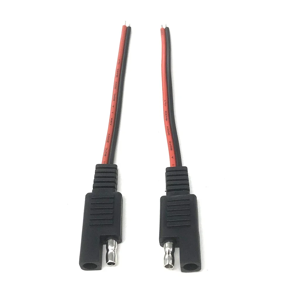 

2Pcs 18AWG SAE Extension Cable 2-Pin SAE Quick Disconnect Plug 10A Solar Battery Panel SAE Plug Input Cable and Output Cable