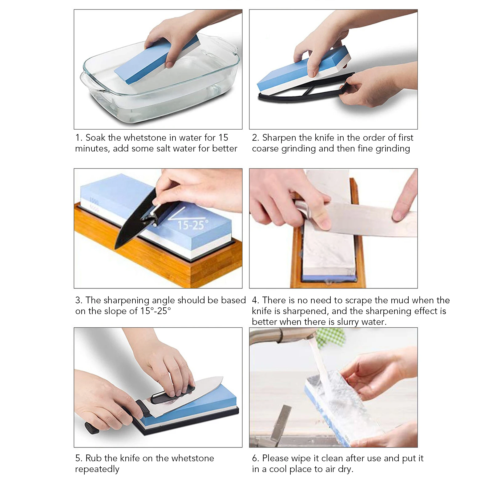 Sharpening Stone Polishing Finishing Whetstone Combination Set with Wooden Base Non Slip Pad Wooden Base Finishing Stone