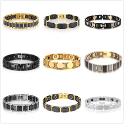 Titanium Steel Ceramic Health Bracelet Tungsten Steel Germanium Anion Antioxidant Anti-radiation Fat Burning Men's Bracelet