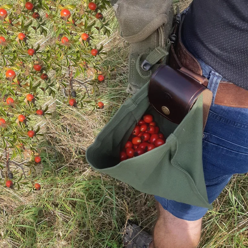 Skórzana i płócienna torba na Bushcraft, płócienna torba na wędrówki, skarby i muszle, łatwe zapętlanie wokół pasków