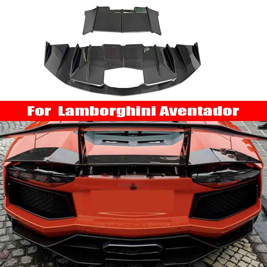 For Lamborghini Aventador LP700 LP720 Carbon Fiber Back lip Car Rear Bumper Diffuser Rear Splitters Spoiler Back lip DMC body ki