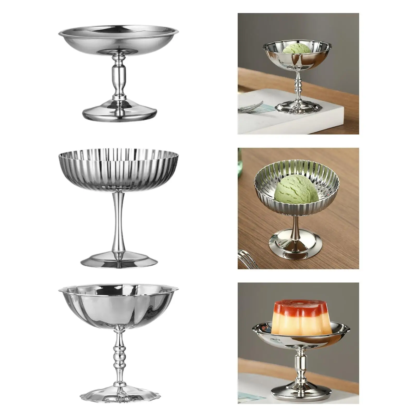 

Stainless Steel Ice Cream Bowl Snack Candy Cup Dessert Cup Footed Dessert Bowl Ice Cream Cup for Dessert Sundae Snacks Condiment
