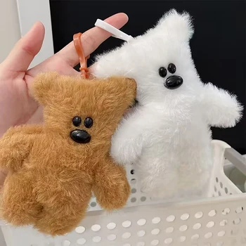 미스터 빈 테디 베어 봉제 장난감 키체인 배낭 펜던트, 만화 낙하 방지 체인, 귀여운 자동차 키링, 여성용 가방 액세서리