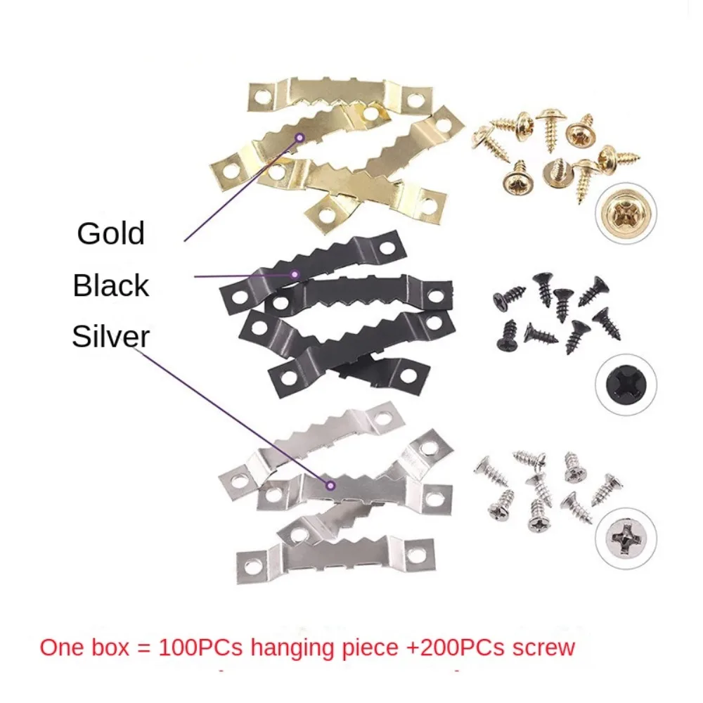 hot sale  double-sided sawtooth hanging flat head screw combination metal straight bar photo picture frame hook accessory