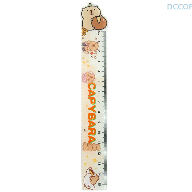 1Pcs Creative Cartoon Capybara Ruler Straight Ruler Wavy Lines Drawing Tools Student Stationery Office Supplies Gift