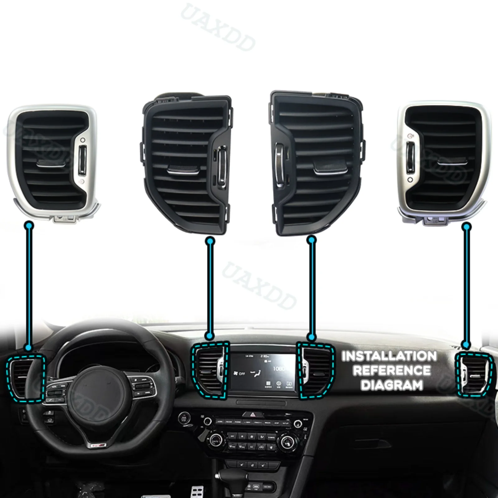 air conditioning assembly For 2016-2018 Kia KX-5 SPORTAGE 2 Din Kit Parts vent HVAC Automotive Ventilation equipment car grille