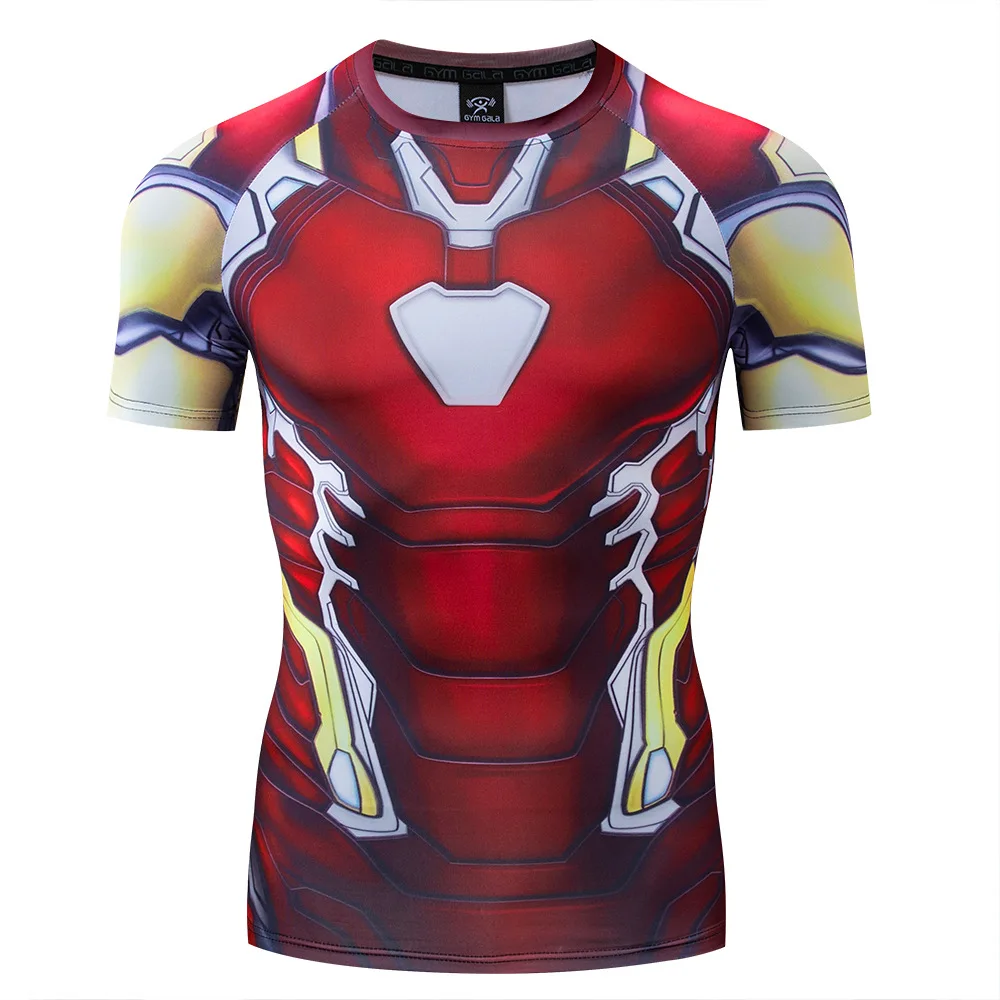 Film Iron Man Cosplay Superheld Tony stark eng anliegende Kleidung 3D Spinnen muster schnell trocknende Kleidung Halloween-Kostüme