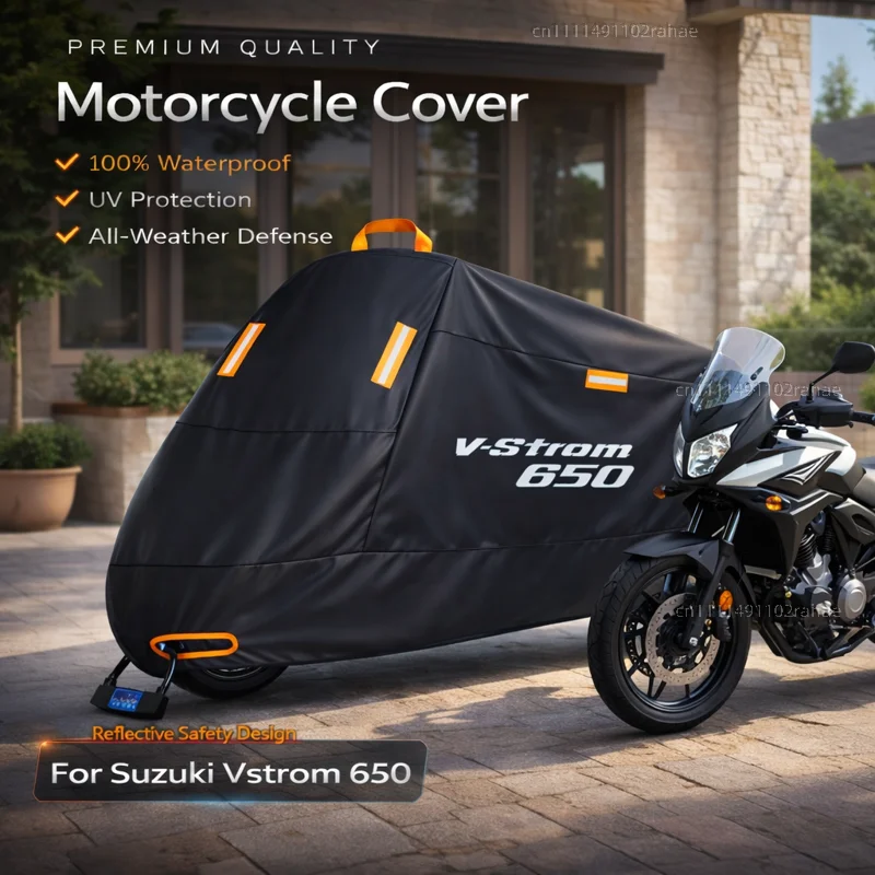 

For Suzuki 650 DL650 650XT Outdoor Motorcycle Cover Waterproof Thickened Polyester UV Protective Rain Dust Sun All Weather Cover