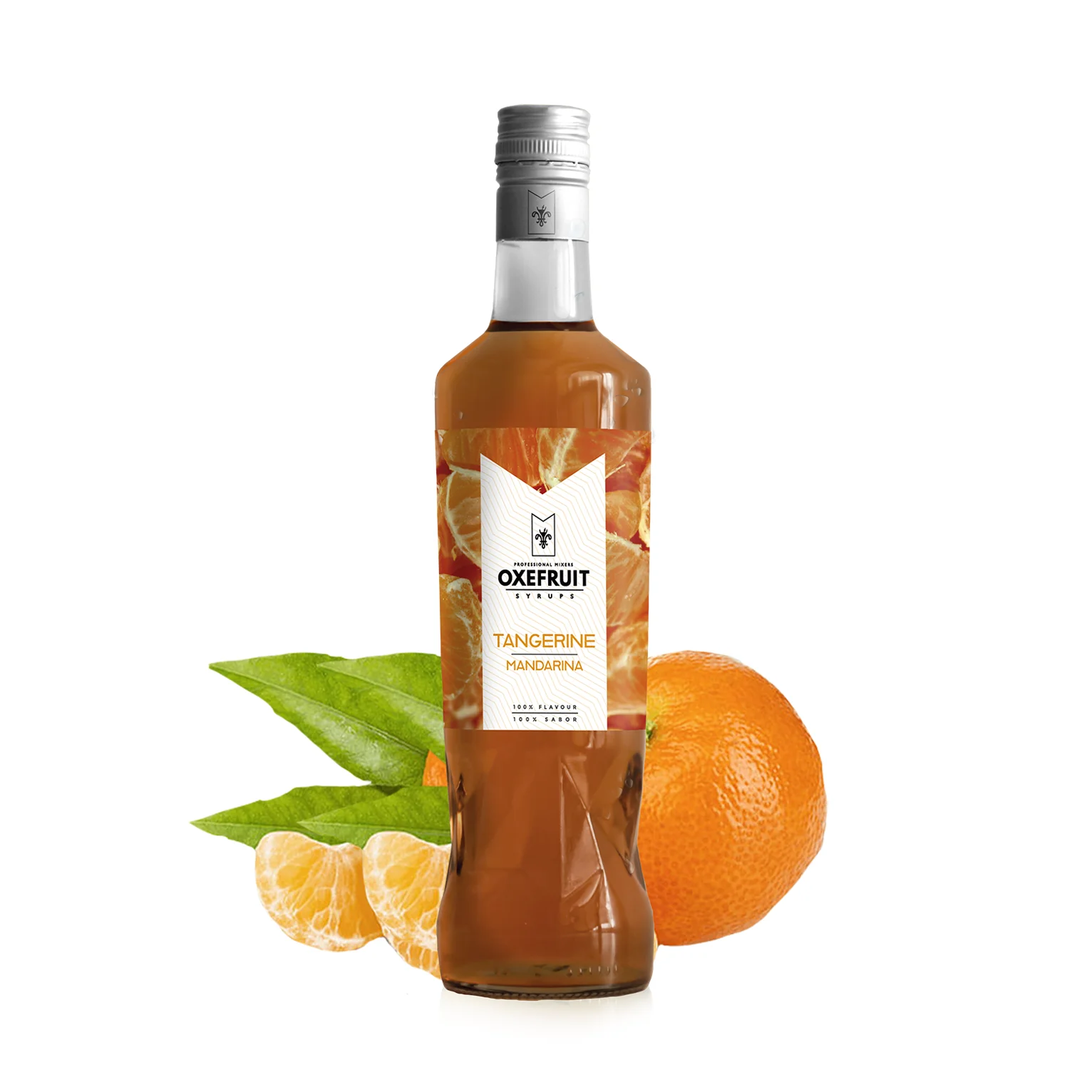 Sirope de Mandarina Oxefruit para Cócteles, Frappés y Mocktails - Sin Gluten, Sin Lactosa y Vegano - 70 Cl