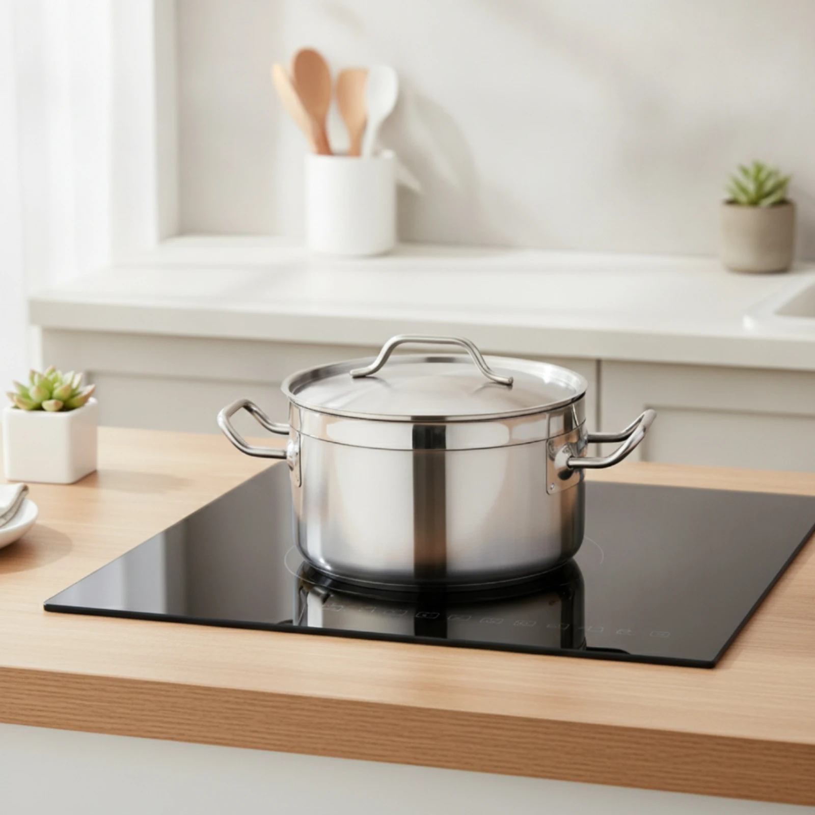 Hot Pot Small Saucepan Cookware Flat Bottom for Singles, Tabletop Cooking, Camping