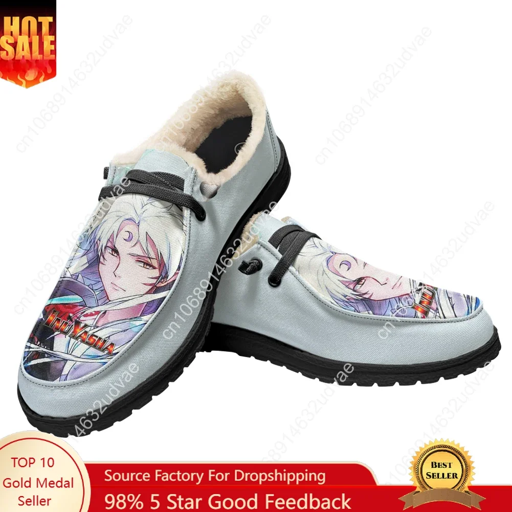

Повседневная обувь Inuyasha Sesshomaru, плюшевые туфли на плоской подошве, дышащая повседневная легкая уличная обувь для мужчин и женщин, обувь на заказ