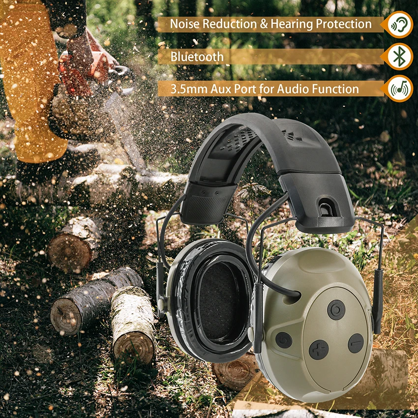 TS TAC-SKY Tactical Active Noise Cancelling Hearing Protection Headset with Bluetooth function and Electronic Silicone Earcups