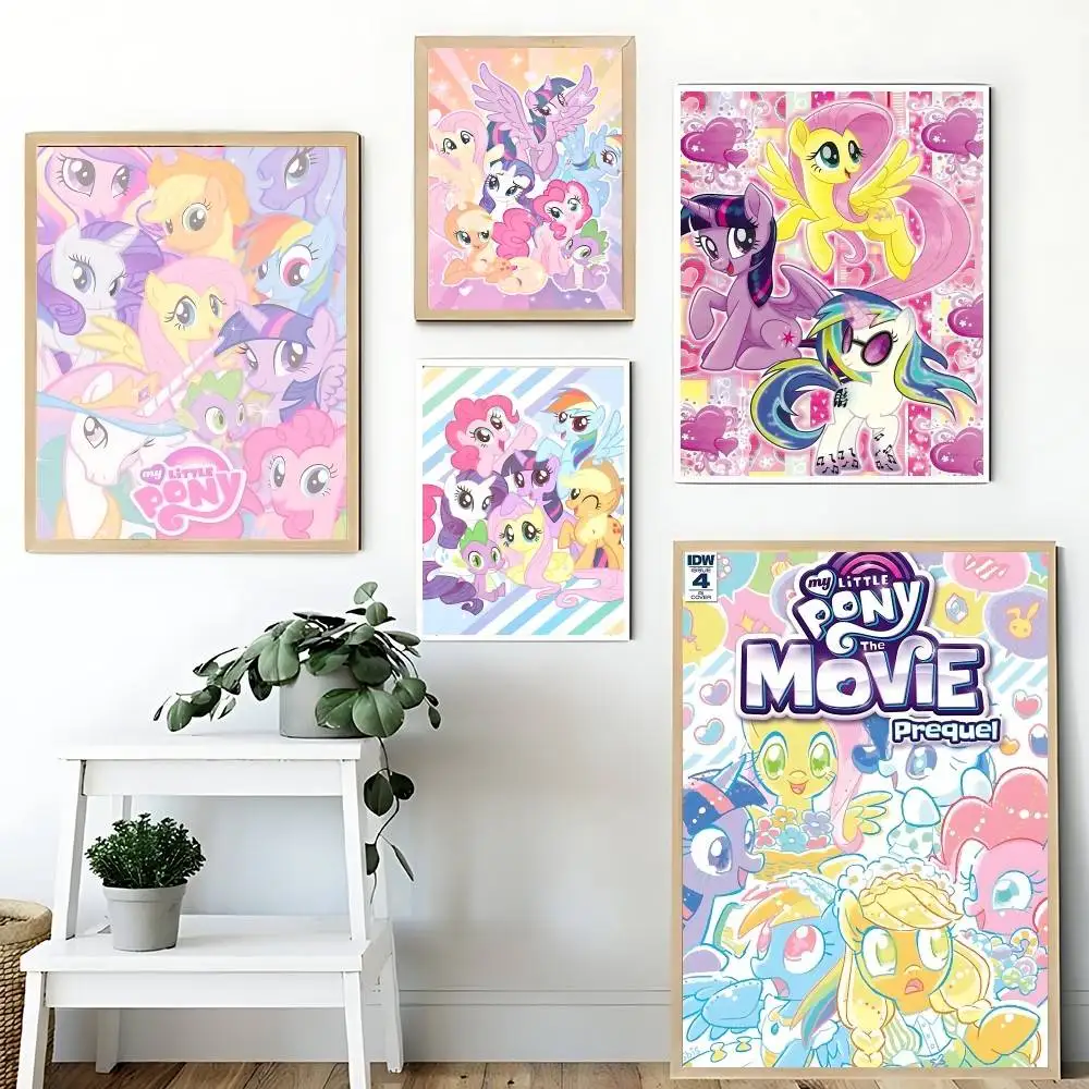 Cute M-My Cartoon P-Pony L-Little High Quality Print Waterproof Wall Art Movie Posters For Living Bedroom Retro Room Decor Gift