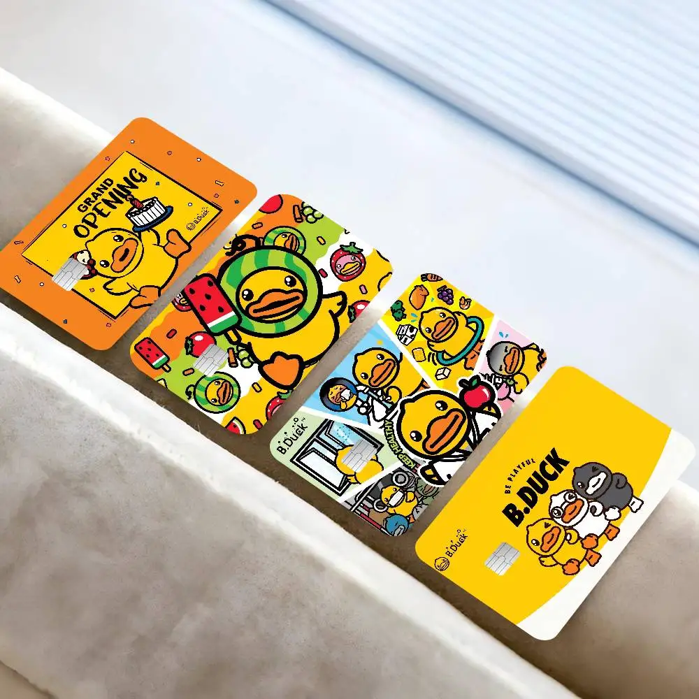 Brand B-B D-Duck  2024 Anime Cartoon Skin Stickers Film Tape Case for Big Credit Debit Card Front Side