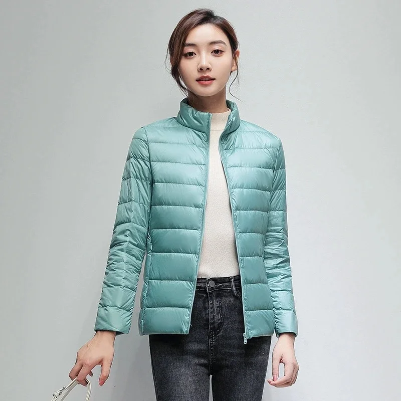 

Winter Women Ultra Light Down Jackets Fashion Lady White Duck Down Coats Girls Stand Collar Windbreaker Warm Jackets Clothing