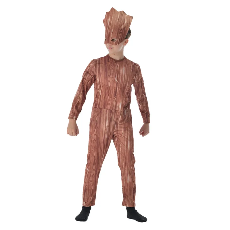 Eraspooky Superhero Movie Treant Groot Cosplay Flora Colossus Treeman Jumpsuit Boys Halloween Costume For Kids Party Fancy Dress