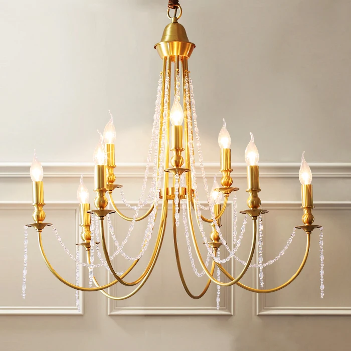 parlor Living Room Brass Chandelier home Furniture lighting for Modern Led Candelabra Luxury Dining room hanging chandelier lamp